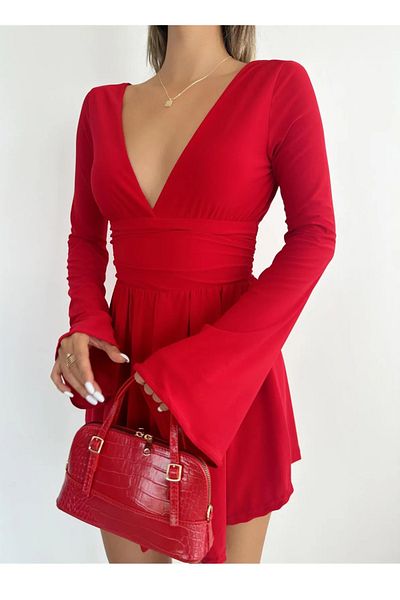 Afiş Butik Rochie Sandy cu mâneci spaniole pentru femei, cu pantaloni scurți
