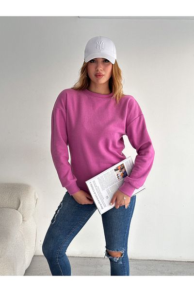 Bukamiss Women's Lilac Crew Neck Sweatshirt