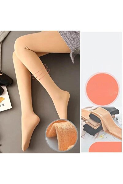 MİSTİRİK Ravena Model Sıkılaştıran Ve Toparlayan Tüylü Sıcak Tutan Polarlı Dokuma Külotlu Çorap Ten Renk