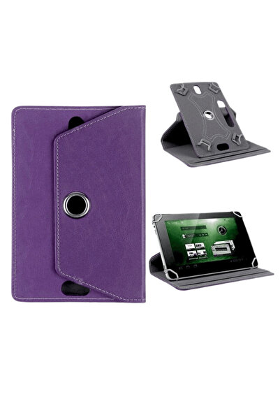 Fuchsia Vorcom Tablet Serisi Uyumlu Universal 10.1 Inç Pu Deri Standlı Tablet...