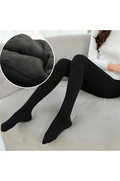 MİSTİRİK Модел Rieti Чорапогащник Топли дебели чорапи Thinner Fit Плюшен отвътре Черен цвят