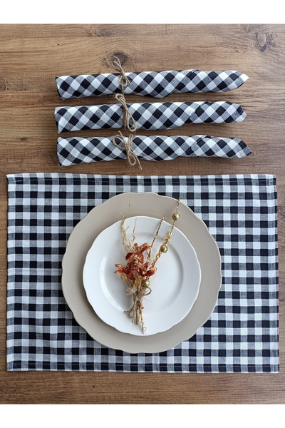 fabricorg منديل مزخرف من قماش البط بنما منقوش (30 × 45 سم) 4 قطع V-02