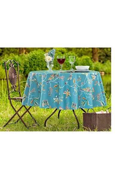 Home Madame Coco Violet Pvc Masa Örtüsü - Indigo - 140 Cm