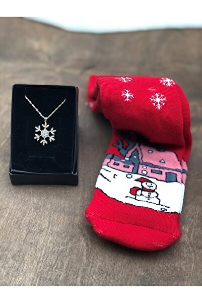 Masalsı Concept Kar tanesi figürlü yılbaşı özel kolye ve yılbaşı hediyesi bas...