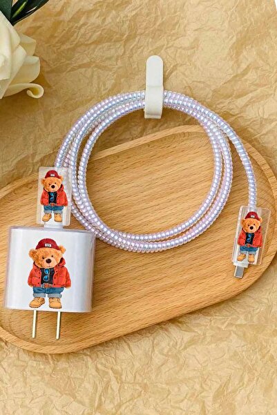 WANNA PROTECT Samsung 25W Uyumlu Baskısız Şeffaf Şarj Başlığı Adaptörü Koruma...