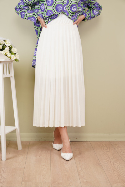 KAMİL KESKİN Elastic Pleated Skirt