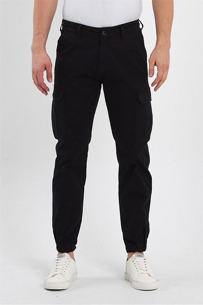 EXPLODE - Ανδρικό παντελόνι Jogger Cargo Pocket Elastic Leg Μαύρο
