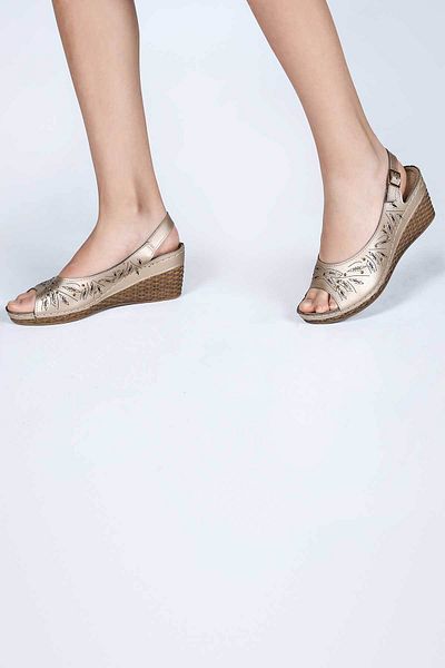 Jump 14778 Gold Color Women's Daily Comfortable Sandals
