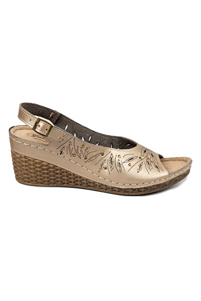 Jump 14778 Gold Color Women's Daily Comfortable Sandals