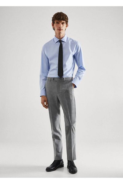 MANGO Man Stretch ύφασμα, υφασμάτινο παντελόνι με λεπτή εφαρμογή
