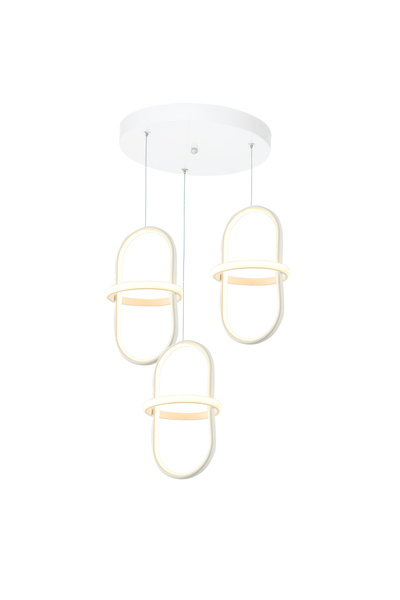 TT AYDINLATMA Salon Avize Modeli 3 Lü Mat Beyaz Yuvarlak ( 3 Renk Işık Modüll...