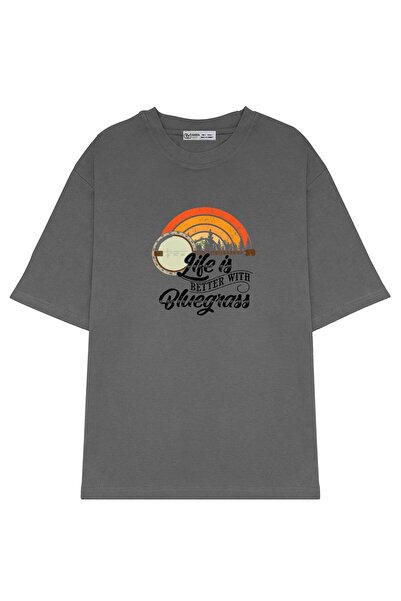 GreenMint قميص لمحبي الموسيقى كبير الحجم للجنسين - الحياة اللطيفة هي أفضل مع ...