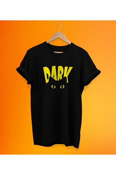 remonz Μπλουζάκι με στάμπα Dark Cat, 100% βαμβάκι, Oversize, Large Size