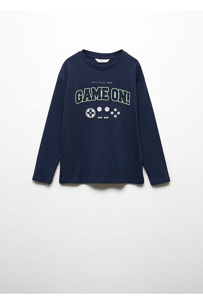 MANGO Kids Μακρυμάνικο μπλουζάκι με σχέδιο