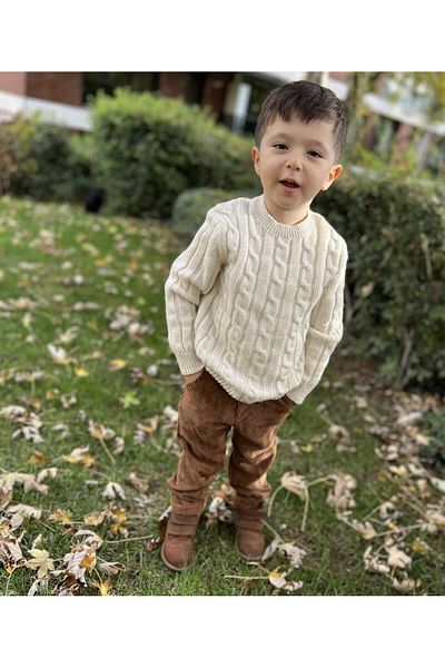miabambim Boy's Knitwear Sweater Ecru Ecru