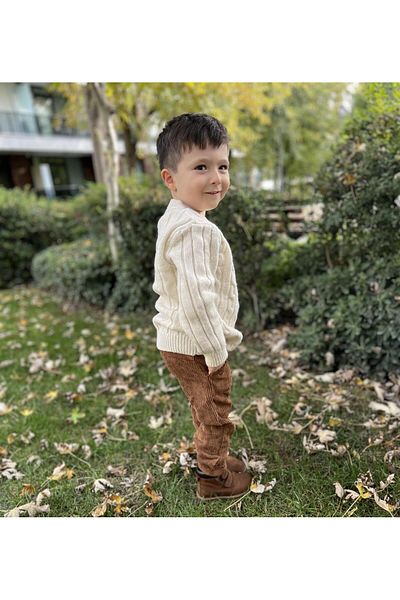 miabambim Boy's Knitwear Sweater Ecru Ecru