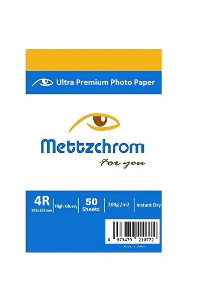 Mettzchrom Epson L3110 L1110 L3150 L3151 L3156 L3060 Uyumlu 50 Adet Fotoğraf Kağıdı 200g