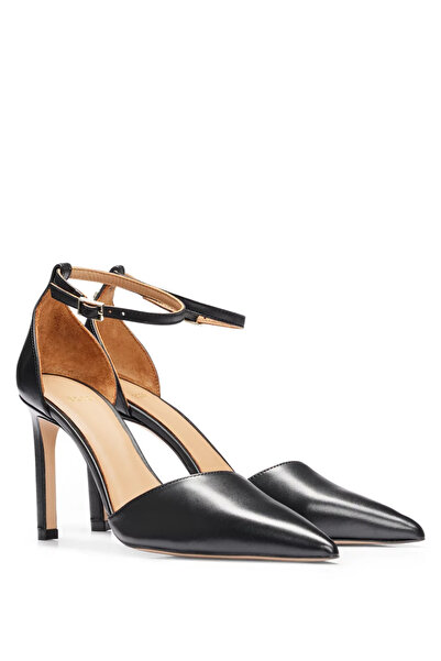 BOSS Kadın  Logolu Düz Taban Kaydırmaz Günlük Kullanım Siyah Klasik Topuklu Ayakkabı 50504707-001