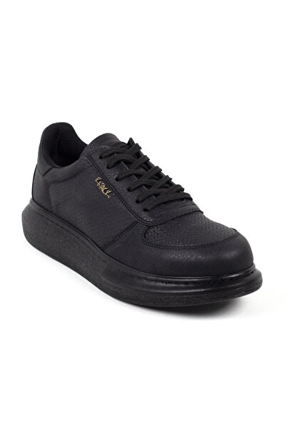 Rainon Store Black Leather High Sole Outdoor Men's Sneaker