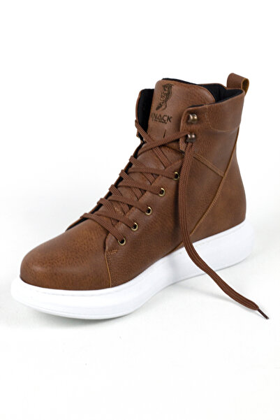 Rainon Store Taba Deri Yüksek Taban Bağıcıklı Yüksek Boğazlı Spor Bot