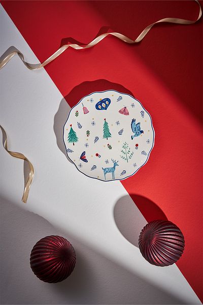 Emsan Infancy New Year New Bone 2-Pack Cake Plate 20.5 Cm
