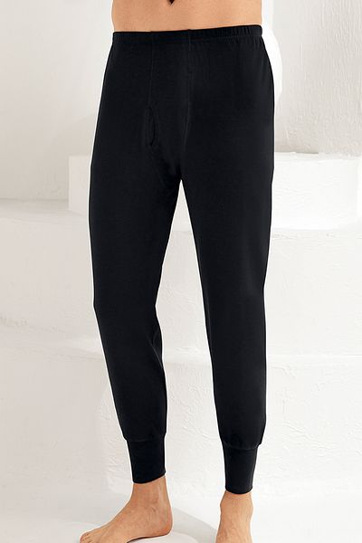 Şahinler Men's Black Long Cuffed Thermal Bottom ME017-SH