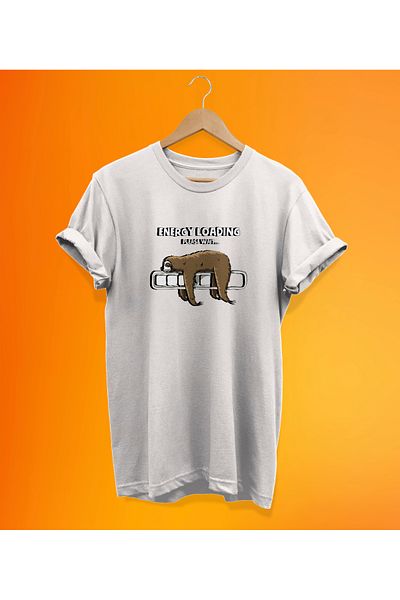 remonz Lazy Printed Λευκό, 100% Βαμβάκι, Oversize, Μπλουζάκι μεγάλου μεγέθους