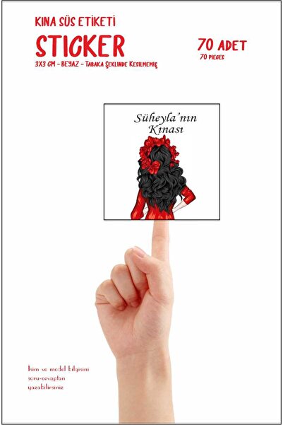 43 cici süsler organizasyon Henna poklon Madlen etiketa kvadratna 70 komada 1...