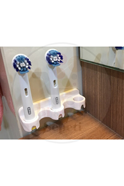 Bi'şeyler Sepeti Oral B Toothbrush 3 Heads with Adhesive Tape on the Wall