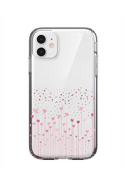 mooodcase حافظة هاتف شفافة لهاتف آيفون 11 بتصميم قلب جاردن