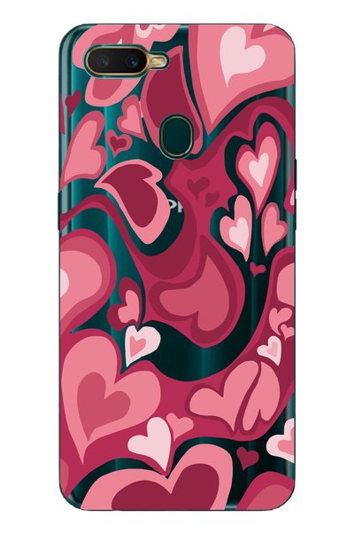 Magic Ring Heart Pattern Transparent Phone Case Compatible with Oppo A5S/Ax7/A12