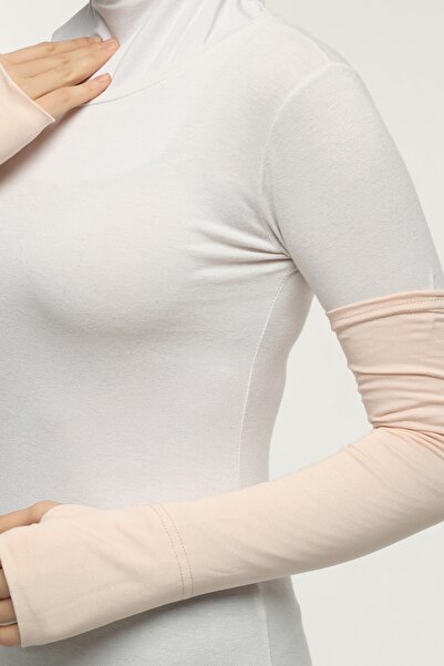 Altobeh Βαμβακερό χτενισμένο μανίκι Hijab - Πούδρα σε σκόνη