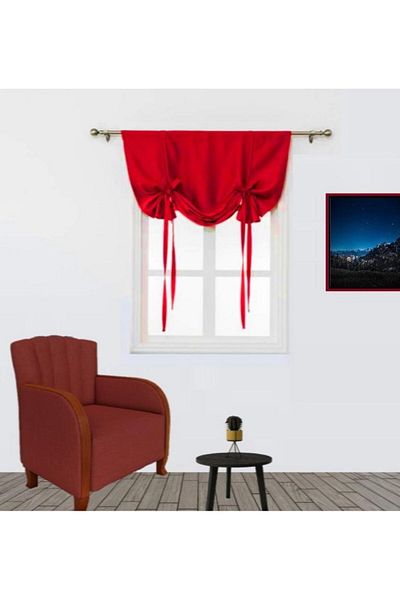 pamukkale branda LINKED SIMPLE BLANKING CURTAIN RED 80 X 150