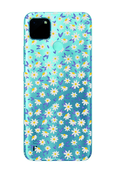 Magic Ring Realme C21Y/C25Y Compatible Daisy Pattern Transparent Phone Case