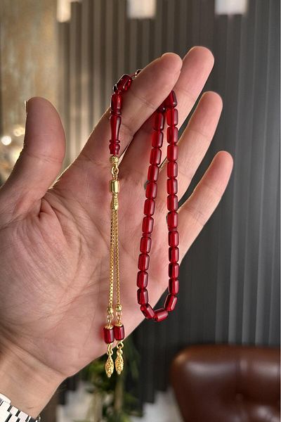 dergah tesbih Ankle Length Silver Tassel Fire-i Amber