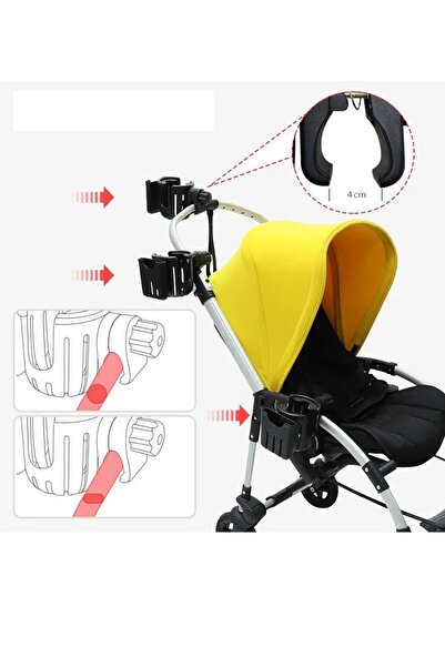 MyBlack Motor Bisiklet Bebek Arabası için Bardaklık Telefon Tutucu Ayarlanabi...
