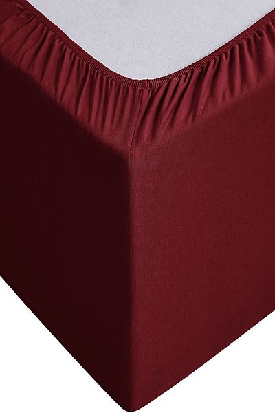 ELY PARKER 120x200 Elastic Sheet Set-1,5 Person-high Beds-cotton-polyester Fabric-burgundy