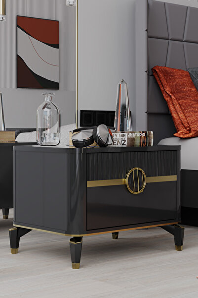 Modalife Bella Tek Çekmeceli Komodin - Antrasit