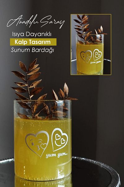 Anadolu Saray كوب إسكندنافي بتصميم قلب من البورسليكات المقاوم للحرارة |   القهوة وعرض كوكتيل الزجاج