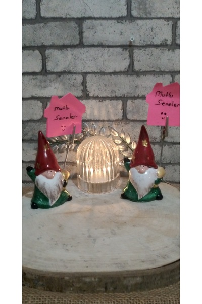 RENKLİMASALTASARIMLAR حامل ملاحظات على شكل جني الحظ لرأس السنة الجديدة، قطعتان