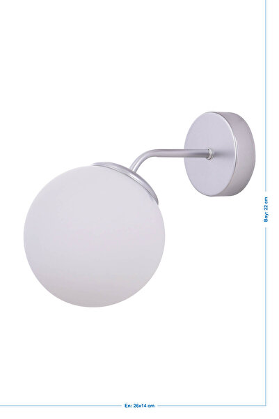 VK HOME AYDINLATMA LİNA CAMLI APLİK GÜMÜŞ (BEYAZ OPAL CAMLI)