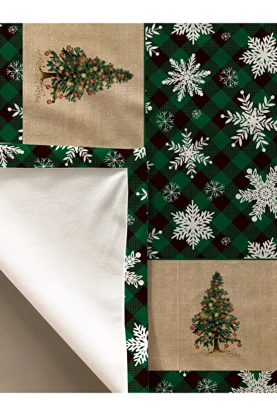Evmila Christmas Patterned Velvet Texture Tablecloth