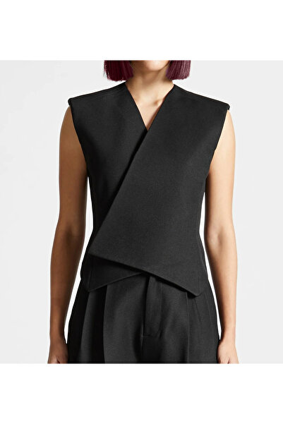 NSMLİFE Kadın Saten Büstiyer Asimetrik Yüksek Moda Bluz