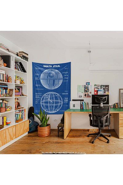 The Lucid Lab Pânză de perete Death Star Blueprint - 100 Cm X 135 Cm