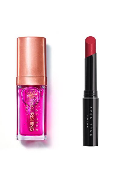 AVON True Nourishing Dudak Yağı 7 Ml. Blossom ve Avon Ultra Beauty Ruj Stylo Eternal Flame 2li set