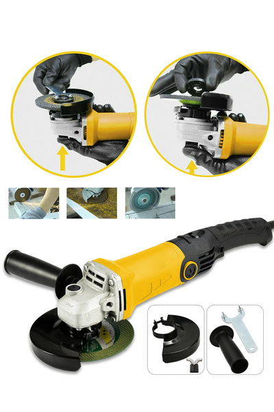 MOONSHOP Pro Bakır Sargı Avuç Içi Taşlama Makinası 6 Kademeli Uzun Kuyruk Devir Ayarlı 125-115 Mm 2800w.