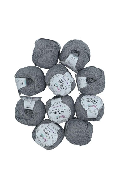Spagettiyarn Slim Cotton 10'lu Füme El Örgü Ipliği