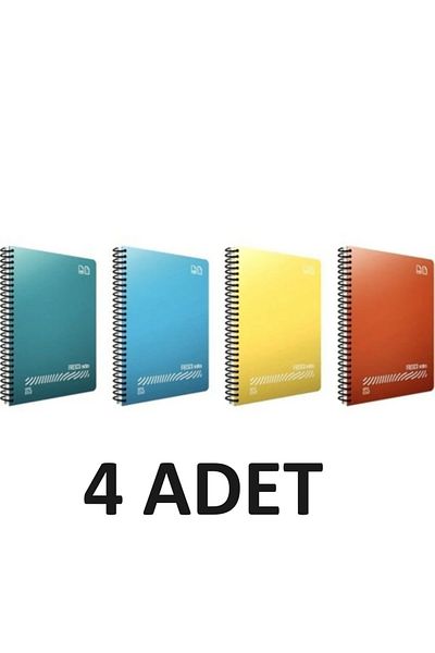 tüftürük Gıpta Fresco Spiral Copertă din plastic A4 Notebook 60 coli pătrate 4 buc