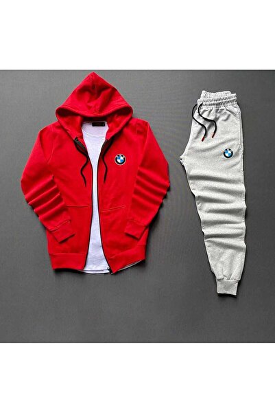 TREND BMW Zippered Hooded Jacket + Tracksuit 2-Piece Combination