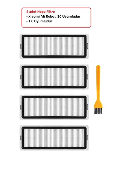 LİN GRUP 4 bucăți Mi Robot Vacuum 2c STYTJ03ZHM Filtru de piese de schimb compatibile
